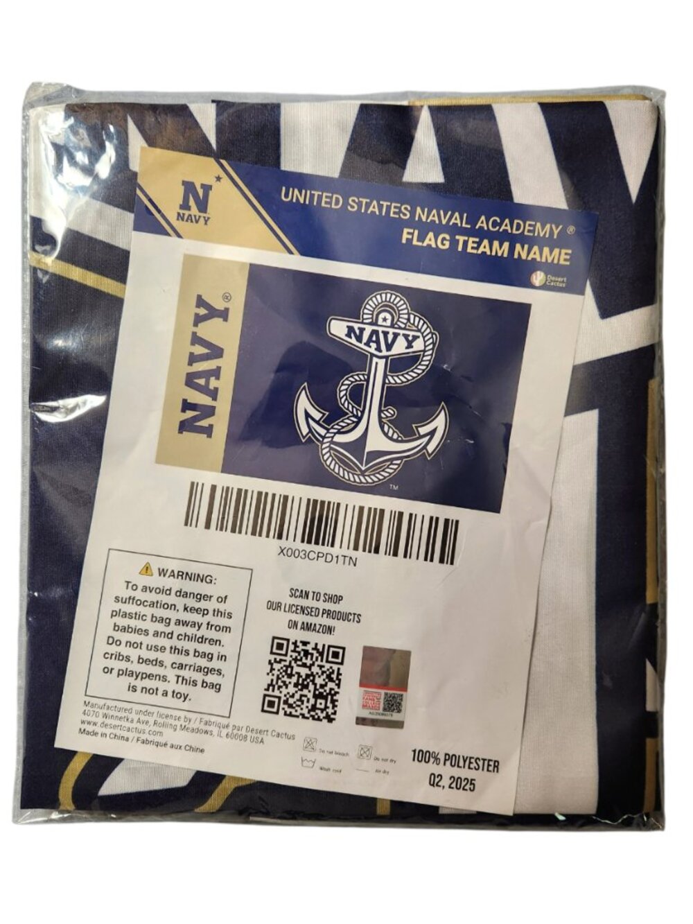 Desert Cactus United States Naval Academy Flag Midshipmen Navy 3x5 New